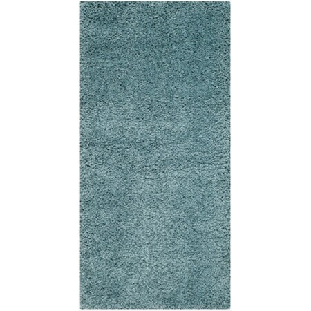 Safavieh 5 ft. 1 in. x 5 ft. 1 in. Square Aqua Blue Milan Shag Rug SG180-6060-5SQ